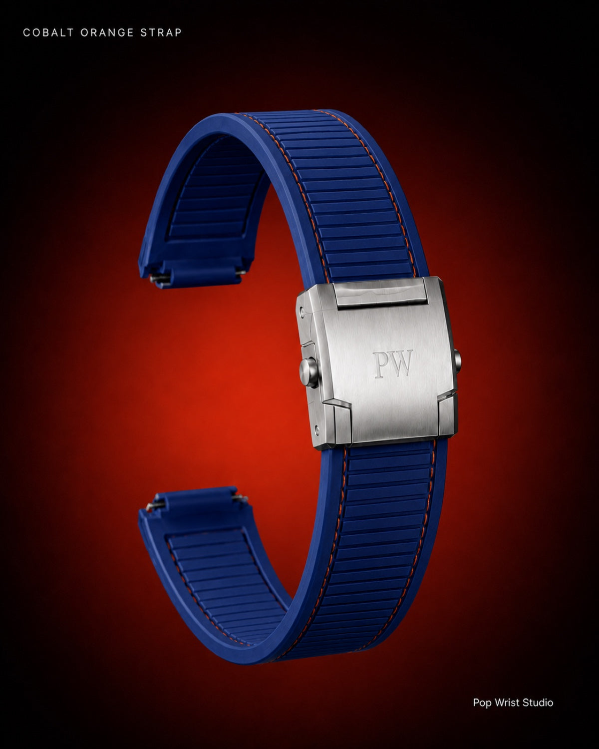 Cradle Adapter V1 — Cobalt Orange — strap and clasp detail